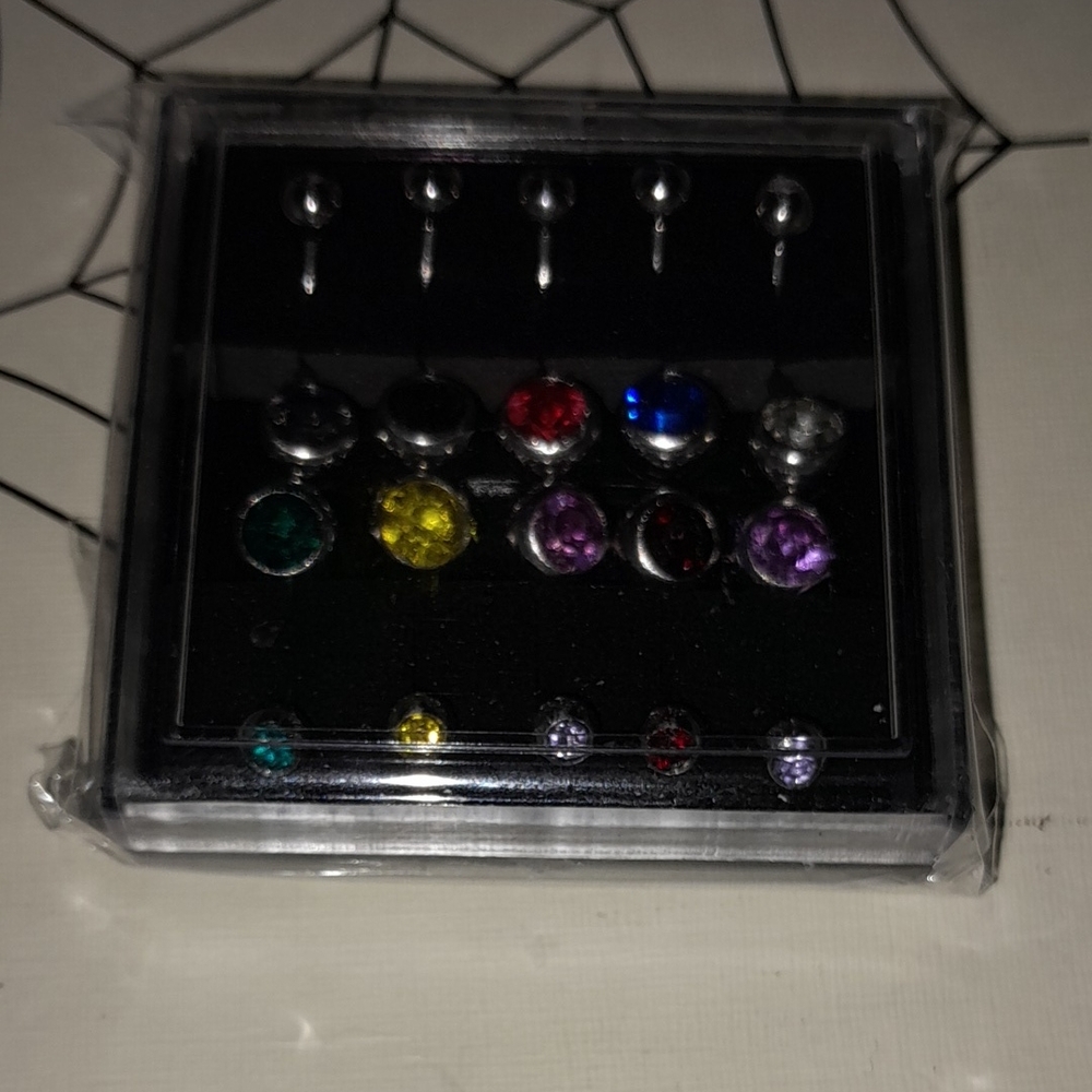 Colorful Gem Curved Bellybutton Rings
